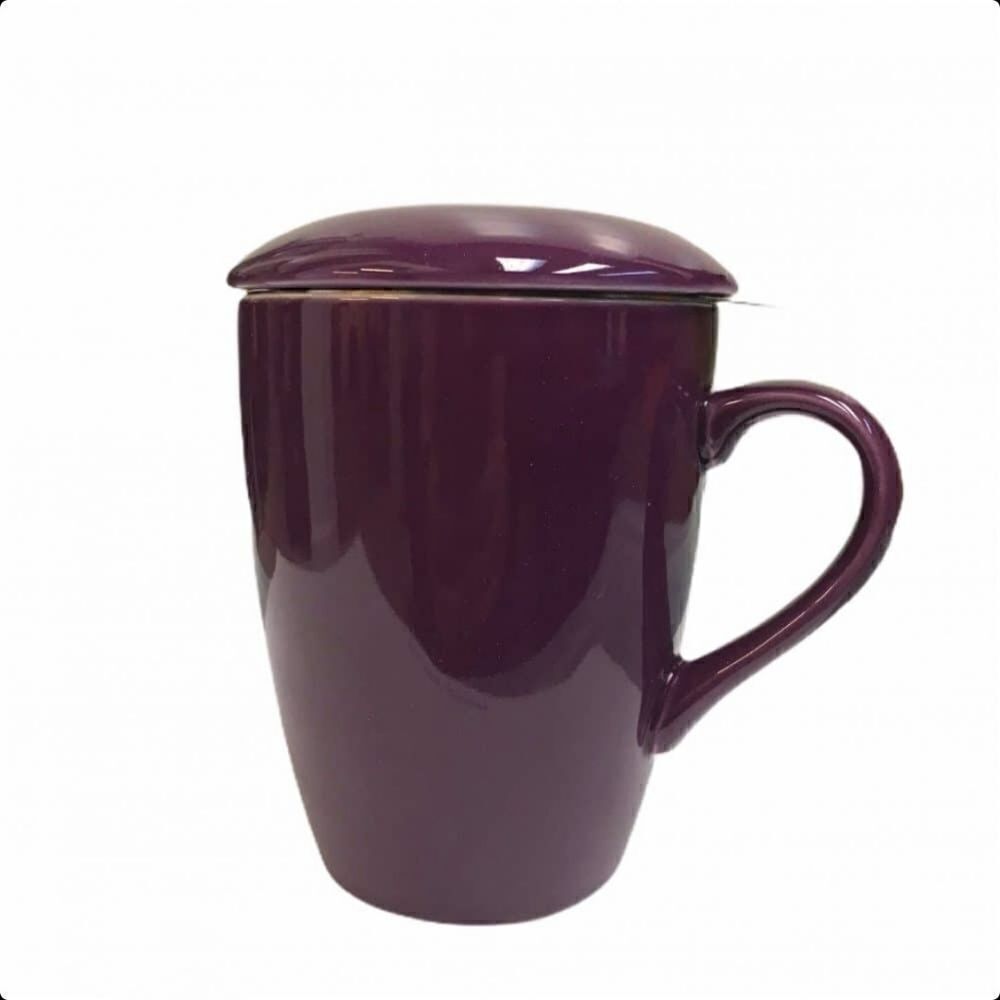 Purple coffee cup with lid
